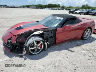 2014 Chevrolet Corvette 2LT with VIN 1G1YD3D74E5129409, listed as a Copart auction lot 60995065 with 50,167 mi miles and Salvage title. Bid and sale history available at DreamBid. Image 1.
