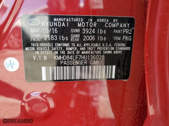 2017 Hyundai Elantra SE with VIN KMHD84LF7HU136028, listed as a Copart auction lot 50410555 with 85,288 mi miles and Salvage Title. Bid and sale history available at carsss.com. Image 15.