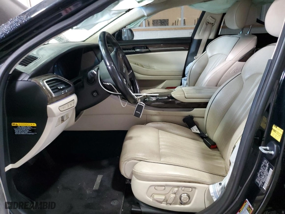 2017 Genesis G90 3.3T Premium with VIN KMHG34JA1HU026627, listed as a Copart auction lot 73166934 with 79,489 mi miles and Salvage Title. Bid and sale history available at carsss.com. Image 7.