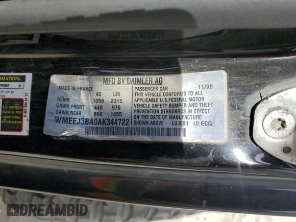 2010 Smart fortwo Pure z VIN WMEEJ3BA0AK344722, wystawiony jako Copart lot #47288785 z przebiegiem 116 941 mil mil oraz Szkoda całkowita • Salvage title. Historia ofert i sprzedaży dostępna na DreamBid. Obrazek 12.