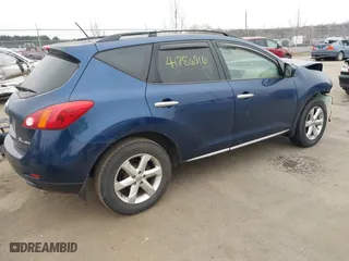 2009 Nissan Murano SL with VIN JN8AZ18W79W160626, listed as a IAAI auction lot 41786916 with 211,448 mi miles. Bid and sale history available at carsss.com. Image 4.