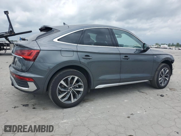 2023 Audi Q5 Sportback S line Premium with VIN WA14AAFY8P2074065, listed as a Copart auction lot 56874145 with 16,659 mi miles and Salvage title. Bid and sale history available at DreamBid. Image 3.