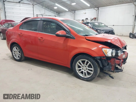 2012 Chevrolet Sonic LT with VIN 1G1JC5SH6C4132679, listed as a IAAI auction lot 42652694 with 121,238 mi miles and . Bid and sale history available at DreamBid. Image 1.