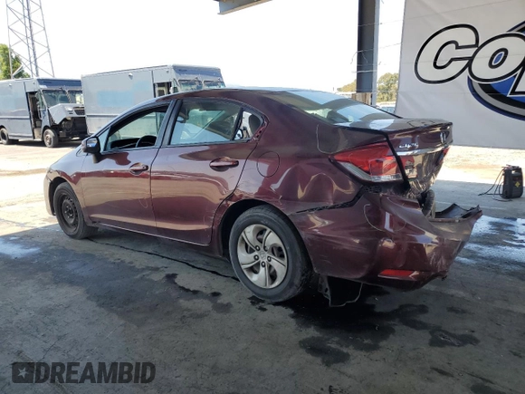 2013 Honda Civic LX with VIN 19XFB2F5XDE289467, listed as a Copart auction lot 54397985 with 201,369 mi miles and Salvage Title. Bid and sale history available at DreamBid. Image 2.