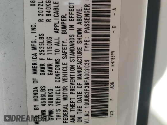2015 Acura TLX V6 z VIN 19UUB2F36FA002039, wystawiony jako Copart lot #61819485 z przebiegiem Nie podano mil oraz Szkoda całkowita • Salvage title. Historia ofert i sprzedaży dostępna na DreamBid. Obrazek 13.
