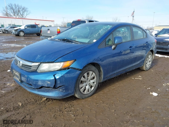 2012 Honda Civic Sdn LX with VIN 19XFB2F58CE063510, listed as a IAAI auction lot 41600240 with 135,680 mi miles. Bid and sale history available at carsss.com. Image 17.