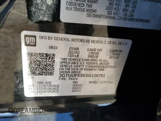 2025 GMC Sierra 1500 with VIN 3GTUUFE85SG126781, listed as a Copart auction lot 42742695 with 2,365 mi miles and Salvage Title. Bid and sale history available at DreamBid. Image 12.