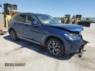 2022 BMW X3 sDrive30i with VIN WBX47DP0XNN158398, listed as a Copart auction lot 49819095 with 53,816 mi miles and Non Repairable. Bid and sale history available at DreamBid. Image 4.
