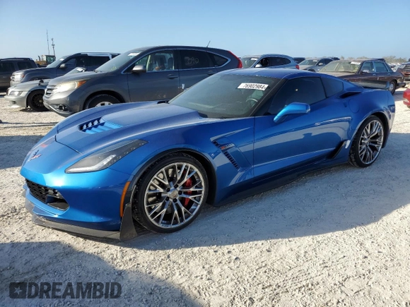 2016 Chevrolet Corvette Z06 1LZ with VIN 1G1YP2D64G5601801, listed as a Copart auction lot 76902984 with 8,455 mi miles and Salvage Title. Bid and sale history available at carsss.com. Image 1.