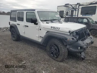 2021 Jeep Wrangler Unlimited Willys with VIN 1C4HJXDN9MW509795, listed as a Copart auction lot 51667375 with 53,473 mi miles and Salvage Title. Bid and sale history available at DreamBid. Image 4.
