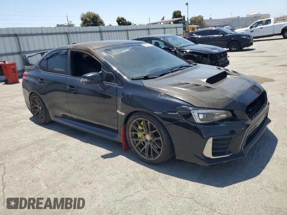 2018 Subaru WRX STI with VIN JF1VA2M64J9839455, listed as a Copart auction lot 60698505 with Not provided miles and Salvage title. Bid and sale history available at DreamBid. Image 4.