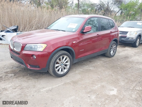 2013 BMW X3 xDrive28i with VIN 5UXWX9C52D0A23322, listed as a IAAI auction lot 42007867 with 96,275 mi miles. Bid and sale history available at carsss.com. Image 2.