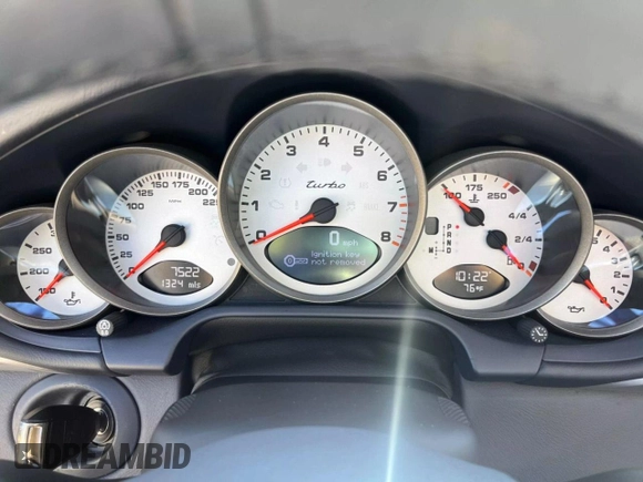 2010 Porsche 911 Turbo with VIN WP0CD2A91AS773141, listed as a Copart auction lot 54437475 with 7,522 mi miles and Salvage Title. Bid and sale history available at carsss.com. Image 8.