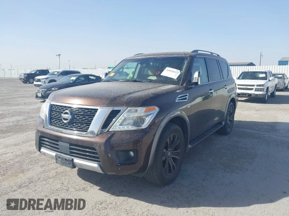 2017 Nissan Armada Platinum with VIN JN8AY2NF1H9302575, listed as a IAAI auction lot 41826613 with 109,914 mi miles. Bid and sale history available at carsss.com. Image 6.