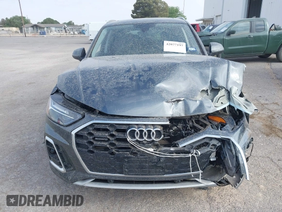 2023 Audi Q5 S line Premium Plus with VIN WA1EAAFY3P2145953, listed as a IAAI auction lot 42077197 with 22,415 mi miles and . Bid and sale history available at DreamBid. Image 12.