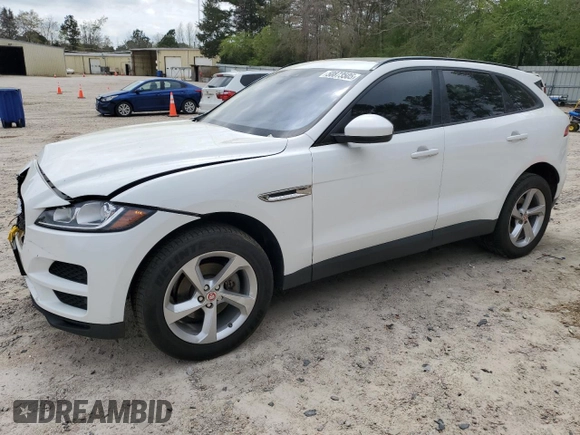 2018 Jaguar F-Pace 25t Premium with VIN SADCJ2FX2JA259633, listed as a Copart auction lot 50873505 with 117,812 mi miles and Salvage title. Bid and sale history available at DreamBid. Image 1.