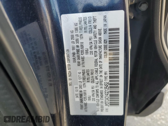 2016 Mazda CX-9 Touring with VIN JM3TCACY4G0125452, listed as a Copart auction lot 53974205 with 117,178 mi miles and Salvage title. Bid and sale history available at DreamBid. Image 13.