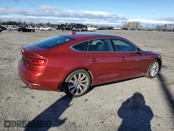 2018 Audi A5 Sportback Premium Plus with VIN WAUBNCF51JA005232, listed as a Copart auction lot 37295694 with 96,134 mi miles. Bid and sale history available at carsss.com. Image 3.