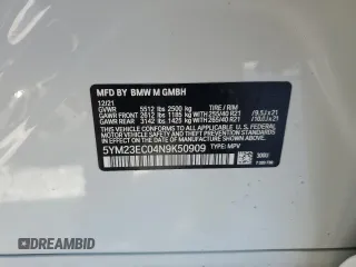 2022 BMW X4 M z VIN 5YM23EC04N9K50909, wystawiony jako Copart lot #87947765 z przebiegiem 27 474 mil mil oraz Szkoda całkowita • Salvage title. Historia ofert i sprzedaży dostępna na DreamBid. Obrazek 13.