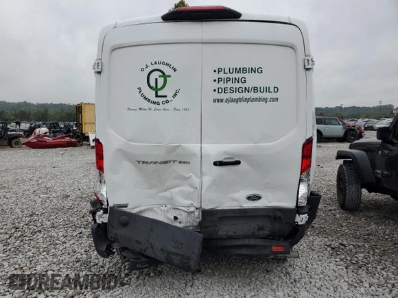 2023 Ford Transit Cargo with VIN 1FTBR1C88PKB21007, listed as a Copart auction lot 70991064 with 16,219 mi miles and Salvage Title. Bid and sale history available at DreamBid. Image 6.