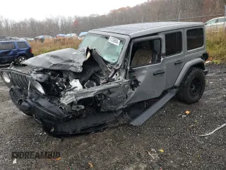 2021 Jeep Wrangler Unlimited Sahara High Altitude with VIN 1C4HJXEN6MW751197, listed as a Copart auction lot 81239954 with 57,603 mi miles and Salvage title. Bid and sale history available at DreamBid. Image 1.