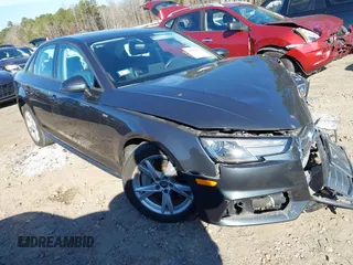 2018 Audi A4 Premium with VIN WAUDNAF47JA019737, listed as a IAAI auction lot 41506511 with 49,605 mi miles. Bid and sale history available at carsss.com. Image 1.