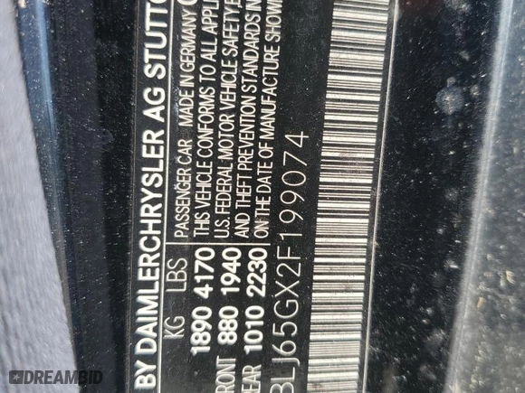 2002 Mercedes-Benz CLK-Class with VIN WDBLJ65GX2F199074, listed as a Copart auction lot 75226124 with 0 mi miles and Clean Title. Bid and sale history available at carsss.com. Image 12.