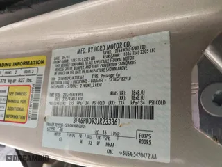 2018 Ford Fusion Titanium with VIN 3FA6P0D93JR233361, listed as a IAAI auction lot 41908259 with 202,949 mi miles. Bid and sale history available at carsss.com. Image 9.