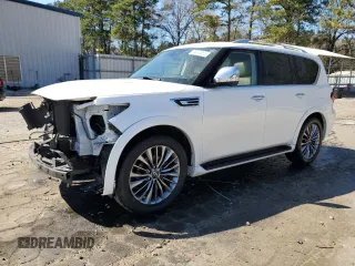 2019 Infiniti QX80 LUXE with VIN JN8AZ2ND9K9850553, listed as a Copart auction lot 49444865 with 97,854 mi miles and Salvage Title. Bid and sale history available at carsss.com. Image 1.