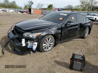 2014 Infiniti Q50 Premium with VIN JN1BV7AR5EM701233, listed as a Copart auction lot 55095855 with Not provided miles and Salvage title. Bid and sale history available at DreamBid. Image 1.