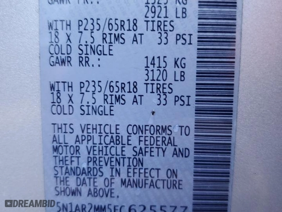 2014 Nissan Pathfinder SV with VIN 5N1AR2MM5EC625577, listed as a Copart auction lot 86481814 with 168,593 mi miles and Salvage Title. Bid and sale history available at carsss.com. Image 13.
