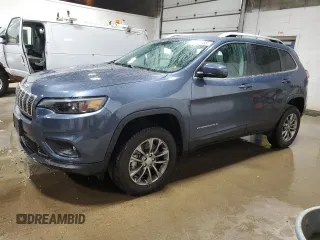 2021 Jeep Cherokee Latitude Lux z VIN 1C4PJMMX4MD110669, wystawiony jako Copart lot #56932585 z przebiegiem 52 057 mil mil oraz Szkoda całkowita • Salvage title. Historia ofert i sprzedaży dostępna na DreamBid. Obrazek 1.