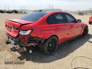 2023 BMW M3 Competition xDrive with VIN WBS43AY03PFN58833, listed as a Copart auction lot 53301495 with 32,032 mi miles and Salvage title. Bid and sale history available at DreamBid. Image 3.