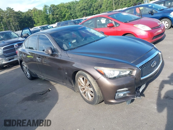 2015 Infiniti Q50 Sport with VIN JN1BV7AP0FM353969, listed as a IAAI auction lot 42735929 with 181,244 mi miles and . Bid and sale history available at DreamBid. Image 1.