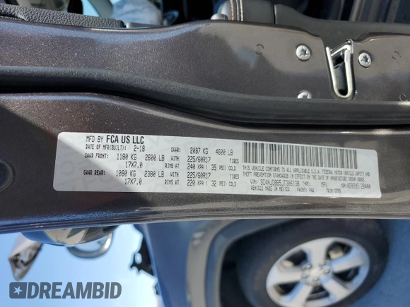 2018 Jeep Compass Latitude with VIN 3C4NJDBB5JT306138, listed as a Copart auction lot 50332855 with 102,844 mi miles and Salvage Title. Bid and sale history available at carsss.com. Image 15.