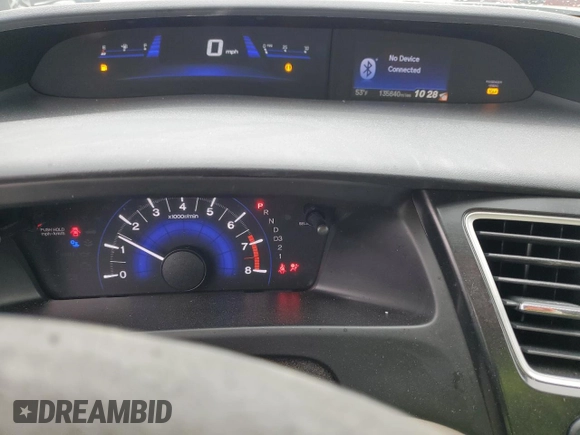 2013 Honda Civic LX with VIN 19XFB2F52DE040631, listed as a Copart auction lot 51076145 with 135,840 mi miles and Salvage Title. Bid and sale history available at DreamBid. Image 9.