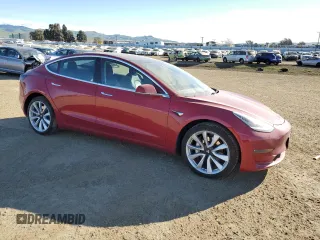 2018 Tesla Model 3 Long Range Battery with VIN 5YJ3E1EA6JF061684, listed as a Copart auction lot 48162895 with 72,664 mi miles and Salvage Title. Bid and sale history available at DreamBid. Image 4.