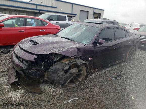 2020 Dodge Charger Scat Pack with VIN 2C3CDXGJ5LH197227, listed as a Copart auction lot 44034295 with 42,816 mi miles and Salvage Title. Bid and sale history available at carsss.com. Image 1.