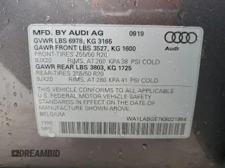 2019 Audi e-tron Premium Plus с VIN WA1LABGE7KB021954, выставлен на аукционе Copart как лот 47867025 с пробегом 74 853 миль миль и Списание • Salvage title. История ставок и продаж доступна на DreamBid. Изображение 15.
