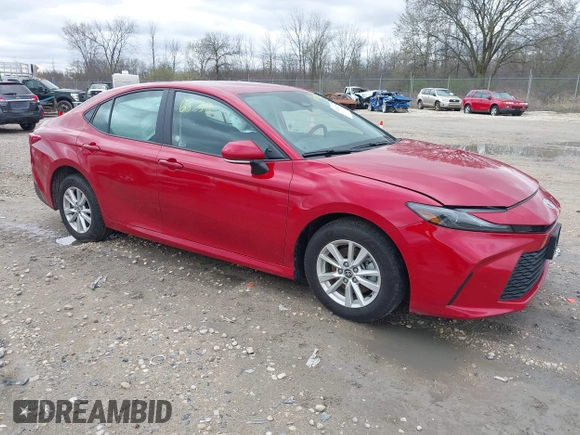 2025 Toyota Camry LE with VIN 4T1DAACK4SU089077, listed as a IAAI auction lot 42166255 with 384 mi miles and . Bid and sale history available at DreamBid. Image 1.