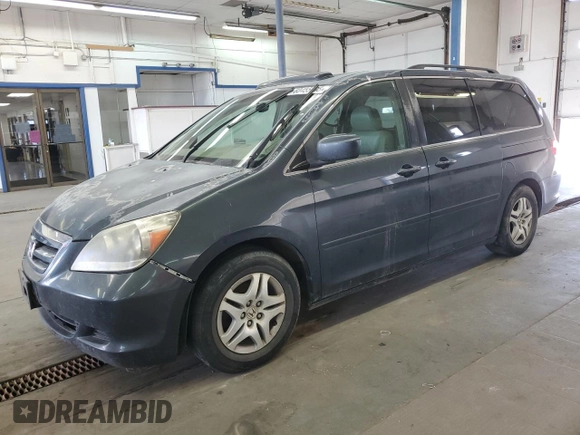 2005 Honda Odyssey EX-L z VIN 5FNRL38765B134604, wystawiony jako Copart lot #60455195 z przebiegiem 191 705 mil mil oraz Czysty tytuł • Clean title. Historia ofert i sprzedaży dostępna na DreamBid. Obrazek 1.