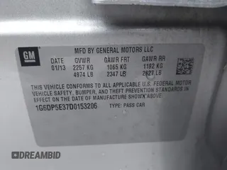 2013 Cadillac CTS Premium with VIN 1G6DP5E37D0153206, listed as a IAAI auction lot 41150664 with 130,194 mi miles and . Bid and sale history available at DreamBid. Image 9.