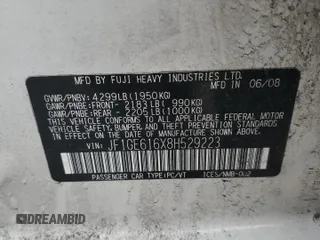 2008 Subaru Impreza i z VIN JF1GE616X8H529223, wystawiony jako Copart lot #60700305 z przebiegiem 135 352 mil mil oraz Szkoda całkowita • Salvage title. Historia ofert i sprzedaży dostępna na DreamBid. Obrazek 13.