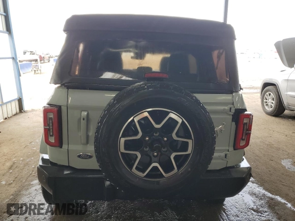2022 Ford Bronco with VIN 1FMDE5BH1NLB79900, listed as a Copart auction lot 49434105 with 34,331 mi miles and Salvage Title. Bid and sale history available at DreamBid. Image 6.