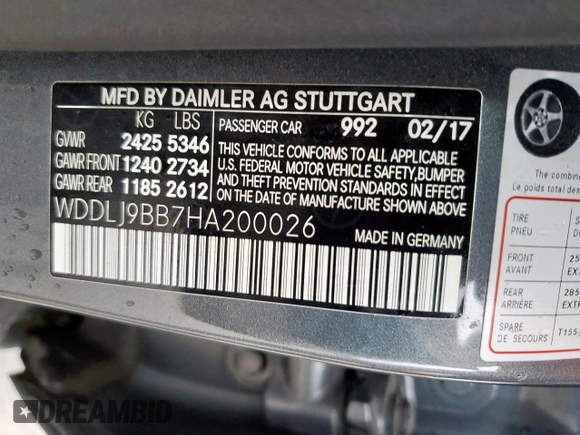 2017 Mercedes-Benz CLS 550 with VIN WDDLJ9BB7HA200026, listed as a Copart auction lot 55402665 with 70,917 mi miles and Clean title. Bid and sale history available at DreamBid. Image 13.