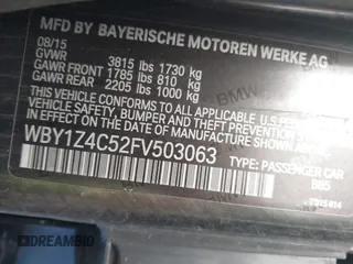 2015 BMW i3 z VIN WBY1Z4C52FV503063, wystawiony jako IAAI lot #40644359 z przebiegiem 77 009 mil mil oraz . Historia ofert i sprzedaży dostępna na DreamBid. Obrazek 9.
