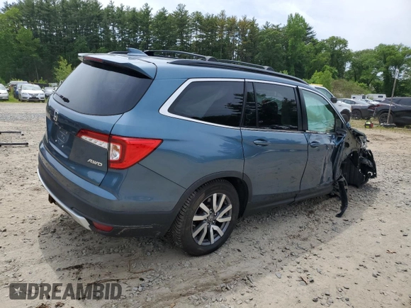 2019 Honda Pilot EX-L with VIN 5FNYF6H51KB025871, listed as a Copart auction lot 57434485 with 127,539 mi miles and Salvage title. Bid and sale history available at DreamBid. Image 3.