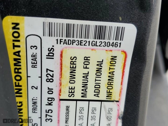 2016 Ford Focus S with VIN 1FADP3E21GL230461, listed as a Copart auction lot 44623345 with 125,659 mi miles and Salvage Title. Bid and sale history available at carsss.com. Image 14.