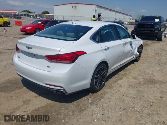 2017 Genesis G80 3.8L with VIN KMHGN4JE4HU169181, listed as a IAAI auction lot 41991011 with 78,470 mi miles. Bid and sale history available at carsss.com. Image 4.