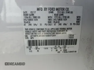 2017 Ford Edge Titanium with VIN 2FMPK4K96HBB57291, listed as a Copart auction lot 48518135 with 18,953 mi miles and Salvage Title. Bid and sale history available at carsss.com. Image 14.